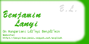 benjamin lanyi business card